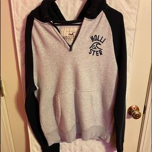 Black and grey hollister hoodie XL heavyweight
